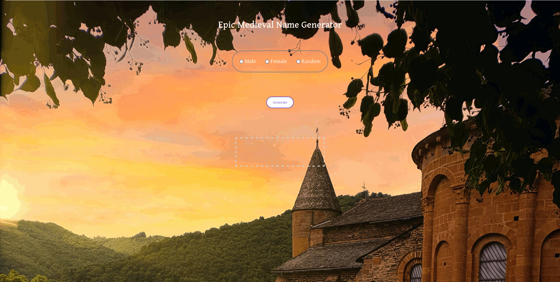 Epic Medieval Name Generator